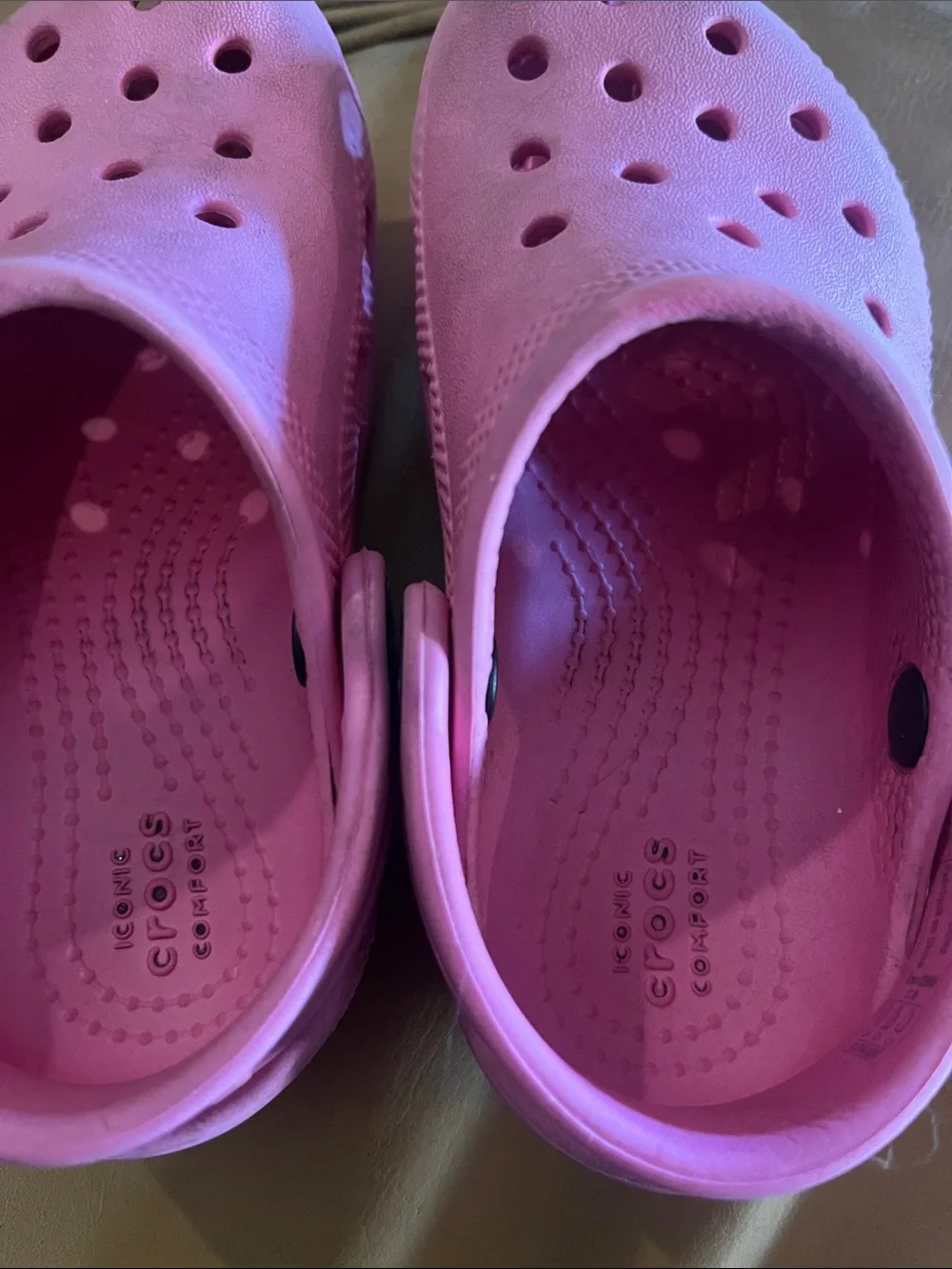 Girls pink crocs size 9